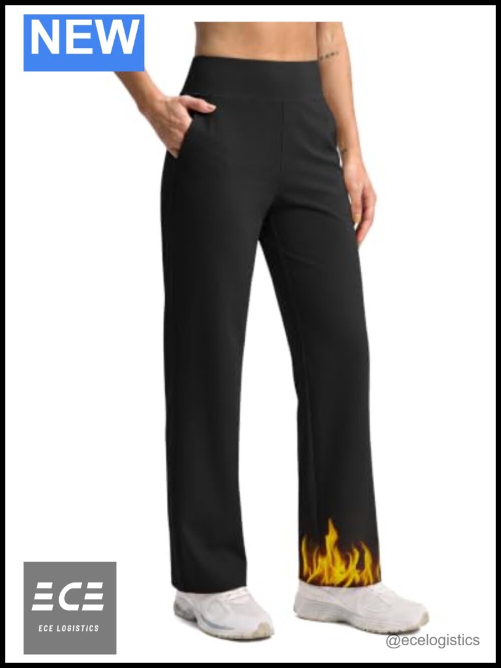 Fleece Lined Winter Warm Sweatpants Straight Wide Leg Yoga Lounge